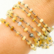 Ethiopian Opal Oxidized Wire Chain.